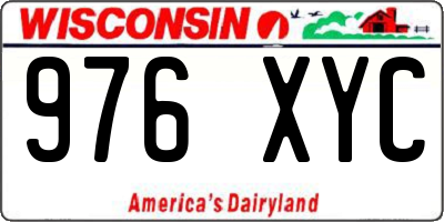 WI license plate 976XYC