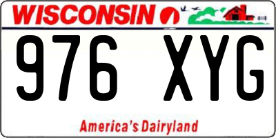 WI license plate 976XYG