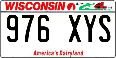 WI license plate 976XYS