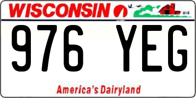 WI license plate 976YEG