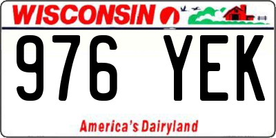 WI license plate 976YEK