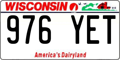 WI license plate 976YET