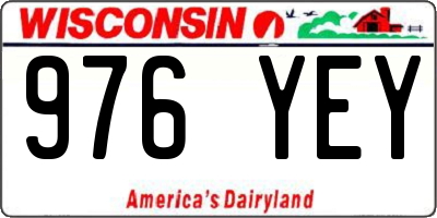 WI license plate 976YEY