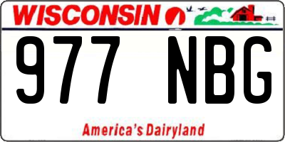 WI license plate 977NBG