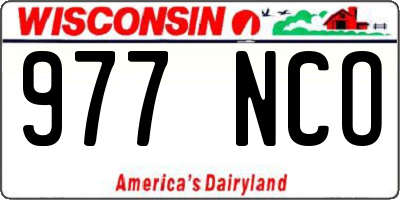 WI license plate 977NCO