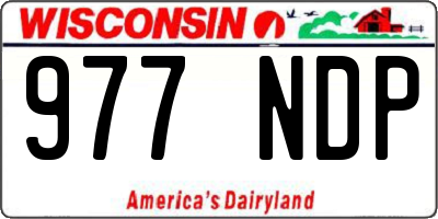 WI license plate 977NDP