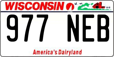 WI license plate 977NEB