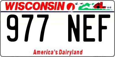 WI license plate 977NEF