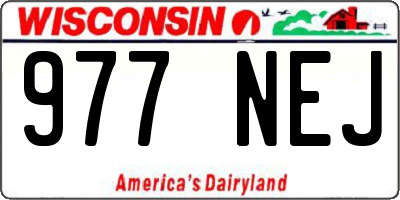 WI license plate 977NEJ