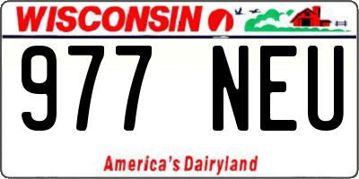 WI license plate 977NEU
