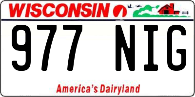 WI license plate 977NIG