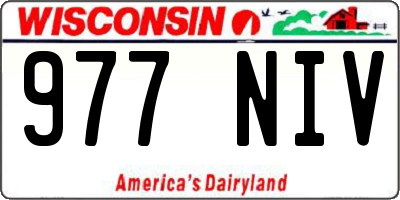 WI license plate 977NIV