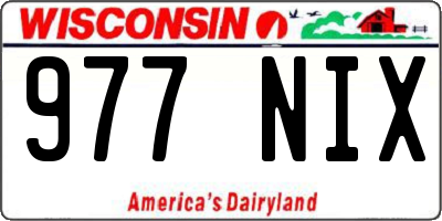 WI license plate 977NIX