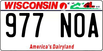 WI license plate 977NOA