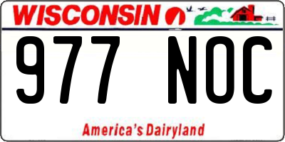 WI license plate 977NOC