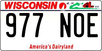 WI license plate 977NOE