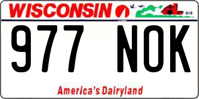 WI license plate 977NOK