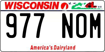 WI license plate 977NOM