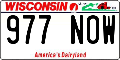 WI license plate 977NOW
