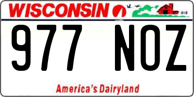 WI license plate 977NOZ