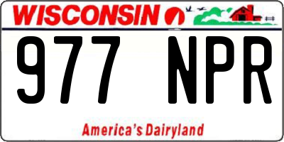 WI license plate 977NPR