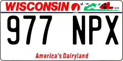 WI license plate 977NPX