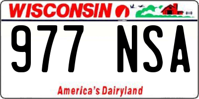 WI license plate 977NSA