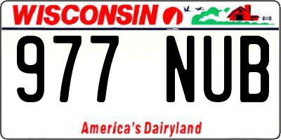WI license plate 977NUB