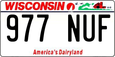 WI license plate 977NUF
