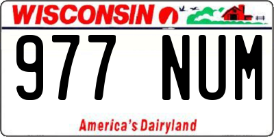 WI license plate 977NUM