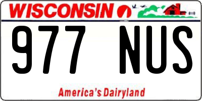 WI license plate 977NUS