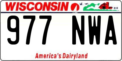 WI license plate 977NWA