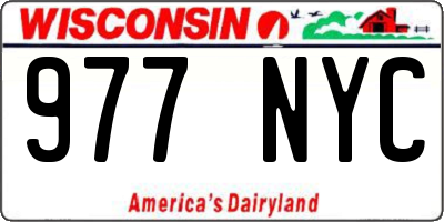 WI license plate 977NYC
