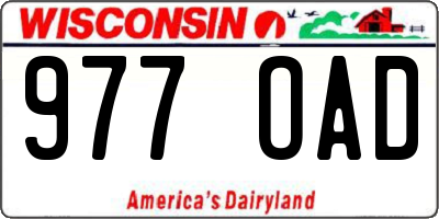 WI license plate 977OAD