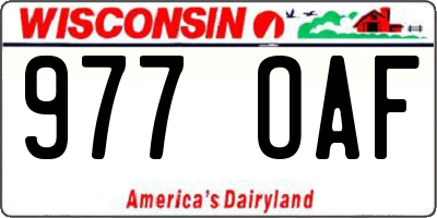 WI license plate 977OAF