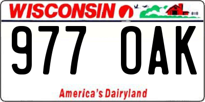 WI license plate 977OAK
