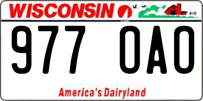 WI license plate 977OAO