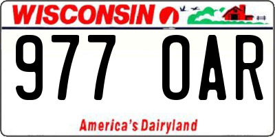 WI license plate 977OAR