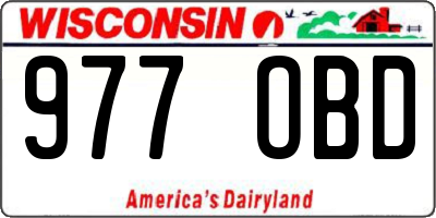 WI license plate 977OBD