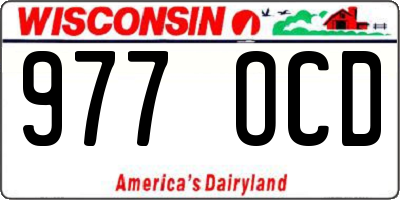 WI license plate 977OCD