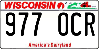 WI license plate 977OCR
