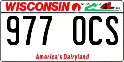 WI license plate 977OCS