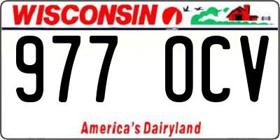 WI license plate 977OCV