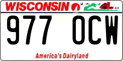 WI license plate 977OCW