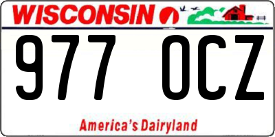 WI license plate 977OCZ