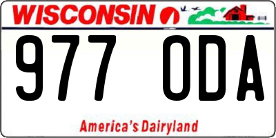 WI license plate 977ODA