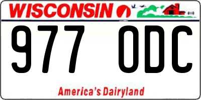 WI license plate 977ODC