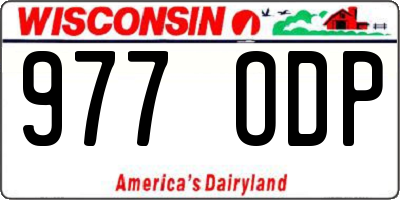WI license plate 977ODP