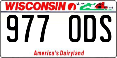 WI license plate 977ODS