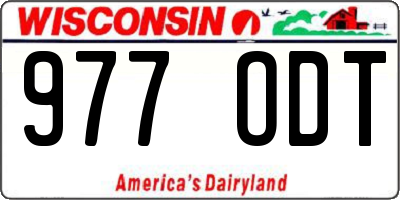 WI license plate 977ODT